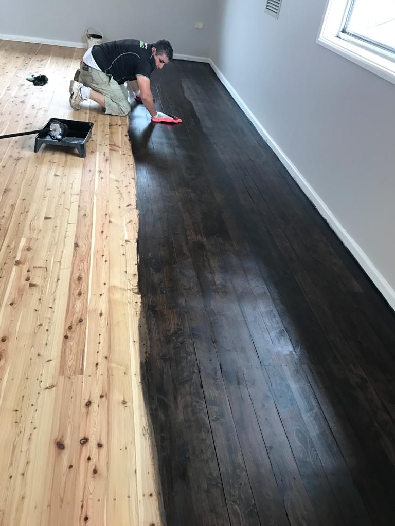 timber floor staining