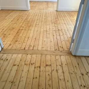Clean and shiny timber floor after residential sanding and polishing